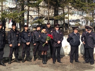 Сотрудники полиции прощаются с погибшим коллегой в Приморье