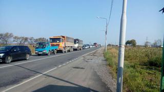На въезде в Уссурийск со стороны Хабаровска образовалась огромная пробка