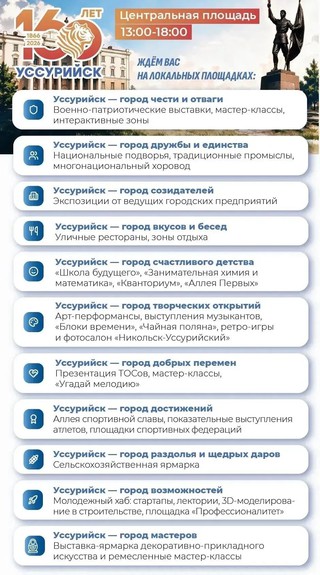 160 великих лет: Уссурийск готовится к празднованию юбилейной даты