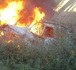 В Уссурийске шофёр джипа сгорел живьем