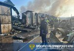 Прокуратура поставила на контроль доследственную проверку по факту пожара на складе в Уссурийске
