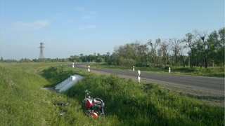 Водитель мотоцикла улетел в кювет на трассе Уссурийск – Пограничный