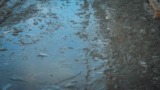 Грязный мешок стал причиной «нефтяных» пятен на реке в Уссурийске
